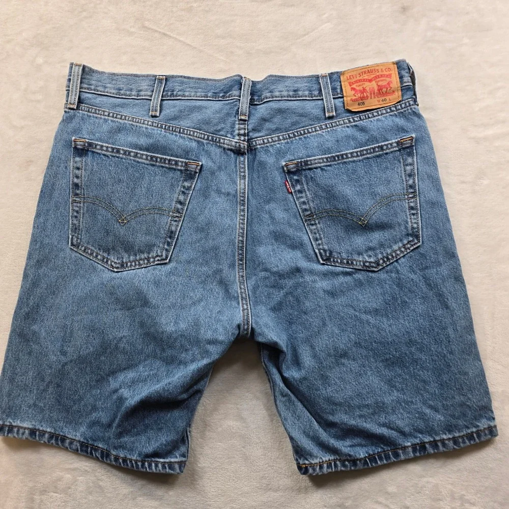 Levi's Denim Shorts Mens 40 Blue‎ 100% Cotton Casual 405 Standard Fit Jean 9